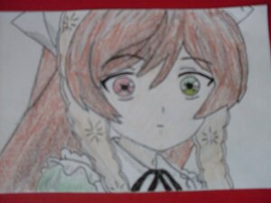 Rating: Safe Score: 0 Tags: 1girl bangs blurry blurry_foreground border bow braid depth_of_field eyebrows_visible_through_hair hair_bow hat image letterboxed looking_at_viewer photo solo star_(symbol) suiseiseki traditional_media twin_braids User: admin