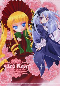 Rating: Safe Score: 0 Tags: 2girls blonde_hair blue_eyes dress drill_hair flower frills image long_hair long_sleeves looking_at_viewer multiple_girls pair rose shinku suigintou twintails umbrella User: admin