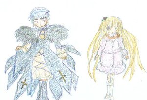 Rating: Safe Score: 0 Tags: 2girls angel_wings blonde_hair dress full_body image kirakishou long_hair multiple_girls pair short_hair simple_background standing suigintou very_long_hair white_background white_dress wings User: admin