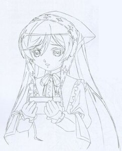 Rating: Safe Score: 0 Tags: 1girl bangs blue_theme dress eyebrows_visible_through_hair frills holding holding_book image long_hair long_sleeves looking_at_viewer monochrome ribbon solo suiseiseki upper_body very_long_hair User: admin