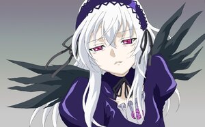 Rating: Safe Score: 0 Tags: 1girl black_ribbon black_wings detached_collar dress frills grey_background hairband image long_hair long_sleeves looking_at_viewer parted_lips pink_eyes puffy_sleeves ribbon simple_background solo suigintou wings User: admin