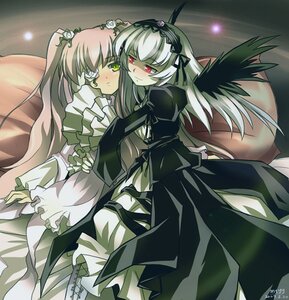 Rating: Safe Score: 0 Tags: 2girls blush commentary_request dress eyepatch flower frills hairband hug image kirakishou long_hair long_sleeves mtyy multiple_girls pair photoshop_(medium) pink_eyes red_eyes rose rozen_maiden silver_hair suigintou wings yellow_eyes yuri User: admin