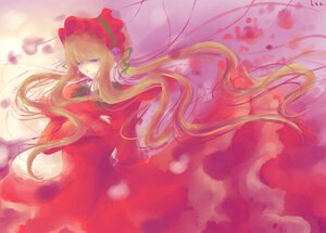 Rating: Safe Score: 0 Tags: 1girl absurdly_long_hair blonde_hair blue_eyes dress flower image long_hair long_sleeves looking_at_viewer red_dress rose shinku solo very_long_hair User: admin