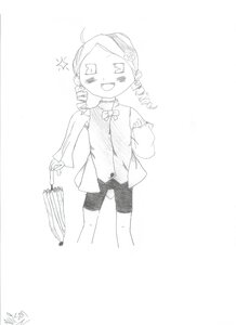 Rating: Safe Score: 0 Tags: 1girl >_< bike_shorts closed_eyes closed_umbrella drill_hair holding_umbrella image kanaria long_sleeves monochrome open_mouth signature smile solo sparkle twin_drills umbrella User: admin