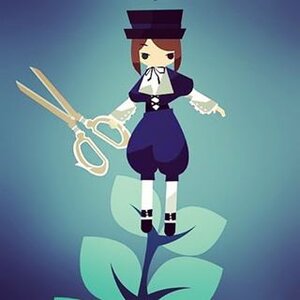 Rating: Safe Score: 0 Tags: 1girl blue_background brown_hair dress full_body hat holding holding_book image long_sleeves short_hair simple_background solo souseiseki staff standing User: admin