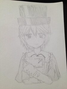 Rating: Safe Score: 0 Tags: 1girl frilled_shirt_collar frills greyscale hat image long_sleeves looking_at_viewer monochrome short_hair smile solo souseiseki traditional_media upper_body User: admin