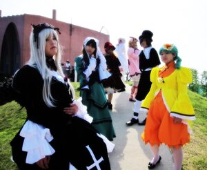 Rating: Safe Score: 0 Tags: 4girls closed_eyes dress hat long_hair long_sleeves multiple_boys multiple_cosplay multiple_girls tagme User: admin