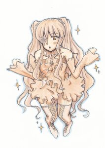 Rating: Safe Score: 0 Tags: +_+ 1girl boots dress eyepatch image kirakishou long_hair rose solo sparkle sparkle_background striped thighhighs traditional_media very_long_hair User: admin