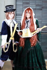 Rating: Safe Score: 0 Tags: 2boys blonde_hair dress hat long_hair multiple_boys multiple_cosplay red_hair smile tagme very_long_hair User: admin