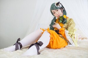 Rating: Safe Score: 0 Tags: 1girl dress flower frills high_heels kanaria lips ribbon rose sitting solo yellow_dress User: admin