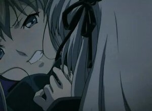 Rating: Safe Score: 0 Tags: 1girl close-up face image pair ribbon shinku solo suigintou User: admin