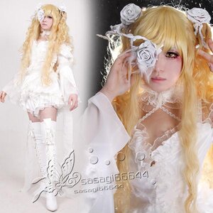 Rating: Safe Score: 0 Tags: 1girl blonde_hair bug butterfly dress flower frills hair_flower hair_ornament insect kirakishou lips long_hair rose solo white_dress white_flower white_rose User: admin