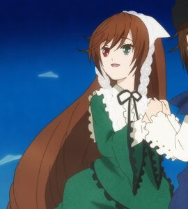 Rating: Safe Score: 0 Tags: 2girls :d brown_hair cloud day dress frills green_dress green_eyes hat heterochromia image long_hair long_sleeves looking_at_viewer multiple_girls open_mouth outdoors red_eyes siblings sisters sky smile solo suiseiseki very_long_hair User: admin