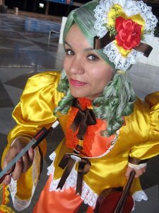 Rating: Safe Score: 0 Tags: 1girl flower green_hair hair_ornament hat kanaria lips realistic rose solo upper_body User: admin