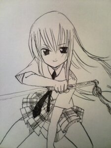 Rating: Safe Score: 0 Tags: 1girl greyscale image long_hair monochrome pleated_skirt school_uniform serafuku short_sleeves skirt solo standing suigintou traditional_media User: admin