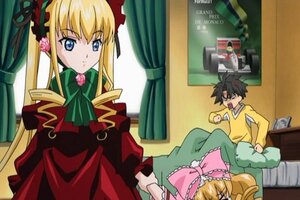 Rating: Safe Score: 0 Tags: 1boy 2girls blonde_hair blue_eyes bonnet bow bowtie curtains doll dress drill_hair green_bow image indoors long_hair long_sleeves multiple_girls pink_bow sakurada_jun shinku sidelocks solo table twin_drills very_long_hair User: admin