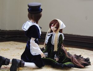 Rating: Safe Score: 0 Tags: 2girls black_footwear boots brown_hair doll dress frills green_dress hat heterochromia long_hair long_sleeves multiple_dolls multiple_girls pantyhose red_eyes siblings sisters sitting souseiseki suiseiseki tagme twins very_long_hair white_legwear User: admin