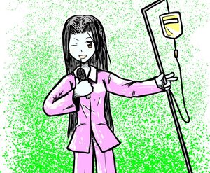 Rating: Safe Score: 0 Tags: 1girl black_hair brown_eyes holding_microphone human image kakizaki_megu long_hair long_sleeves microphone microphone_stand music one_eye_closed open_mouth pajamas shirt singing solo User: admin