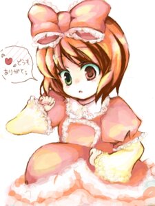 Rating: Safe Score: 0 Tags: 1girl :o blush bow brown_hair dress frills green_eyes heart hina_ichigo image juliet_sleeves long_sleeves pink_bow puffy_sleeves short_hair simple_background solo souseiseki striped white_background User: admin
