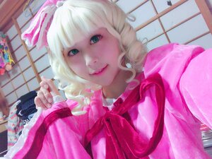 Rating: Safe Score: 0 Tags: 1girl bangs blonde_hair blunt_bangs bow hair_bow hinaichigo indoors lips looking_at_viewer ribbon short_hair sliding_doors smile solo upper_body window User: admin