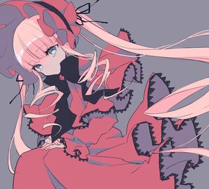 Rating: Safe Score: 0 Tags: 1girl bangs blue_eyes blunt_bangs bow capelet closed_mouth dress eyebrows_visible_through_hair frills grey_background image lolita_fashion long_hair long_sleeves looking_at_viewer pink_hair red_dress shinku simple_background solo twintails very_long_hair User: admin
