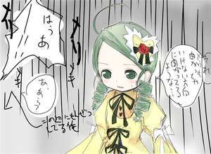 Rating: Safe Score: 0 Tags: 1girl ahoge blush dress drill_hair flower green_eyes green_hair image kanaria long_sleeves ribbon rose solo twin_drills upper_body yellow_dress User: admin
