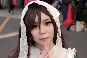Rating: Safe Score: 0 Tags: 1girl 3d bangs blurry blurry_background blurry_foreground closed_mouth depth_of_field green_eyes heterochromia lips looking_at_viewer photo portrait solo suiseiseki veil User: admin
