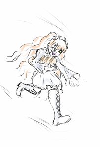 Rating: Safe Score: 0 Tags: 1girl boots dress flower green_eyes hair_ornament image kirakishou long_hair open_mouth ponytail sketch solo spot_color User: admin