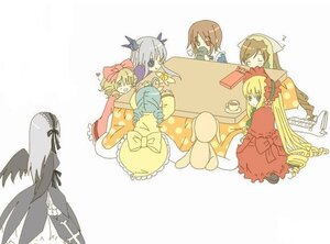 Rating: Safe Score: 0 Tags: 6+girls black_wings blonde_hair bonnet brown_hair dress drill_hair head_scarf hina_ichigo image kanaria long_hair long_sleeves multiple multiple_girls pillow pink_bow shinku souseiseki suigintou suiseiseki tagme very_long_hair wings User: admin