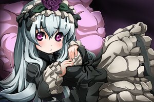 Rating: Safe Score: 0 Tags: 1girl :o auto_tagged black_dress blush dress flower frills gothic_lolita hairband image lolita_fashion lolita_hairband long_hair long_sleeves looking_at_viewer lying oekaki pillow purple_eyes purple_flower purple_rose rose silver_hair solo suigintou User: admin