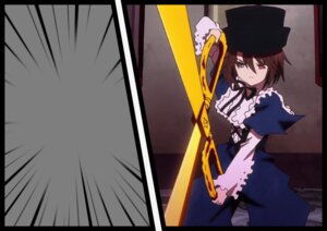 Rating: Safe Score: 0 Tags: 1girl brown_hair camera dress frills hat heterochromia holding image letterboxed long_sleeves looking_at_viewer red_eyes ribbon short_hair solo souseiseki weapon User: admin