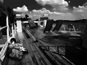 Rating: Safe Score: 0 Tags: bag cloud forest greyscale hat image monochrome nature scarf sky solo standing suiseiseki User: admin
