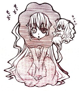 Rating: Safe Score: 0 Tags: 2girls :o barasuishou dress hat image kirakishou long_hair long_sleeves looking_at_viewer monochrome multiple_girls pair very_long_hair witch_hat User: admin