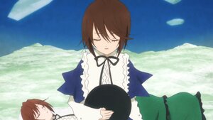 Rating: Safe Score: 0 Tags: blue_dress blue_sky brown_hair closed_eyes day dress hat hat_removed headwear_removed holding image multiple_girls nishizumi_maho pair ribbon short_hair siblings sisters sky sleeping souseiseki suiseiseki twins User: admin