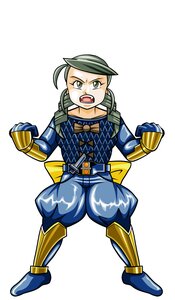 Rating: Safe Score: 0 Tags: 1boy belt boots clenched_hand clenched_hands full_body gloves green_hair image kanaria solo teeth User: admin
