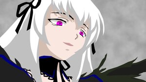 Rating: Safe Score: 0 Tags: 1girl black_ribbon hair_ribbon image looking_at_viewer purple_eyes purple_ribbon ribbon solo suigintou white_hair User: admin