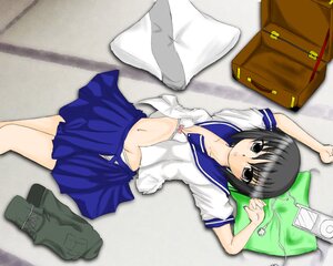 Rating: Questionable Score: 0 Tags: 1girl bag black_hair bra flat_chest human image kashiwaba_tomoe lingerie open_clothes open_shirt school_uniform serafuku shirt short_hair skirt solo underwear undressing white_bra User: admin