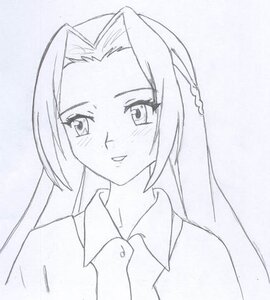 Rating: Safe Score: 0 Tags: 1girl blush breasts cleavage collared_shirt greyscale human image kakizaki_megu large_breasts looking_at_viewer monochrome shirt smile solo upper_body User: admin