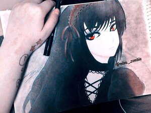 Rating: Safe Score: 0 Tags: 1girl bangs black_gloves black_hair choker closed_mouth image long_hair looking_at_viewer red_eyes solo star_(symbol) suigintou User: admin