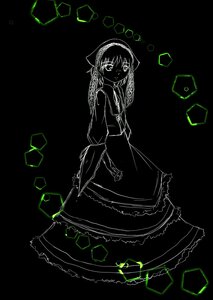 Rating: Safe Score: 0 Tags: 1girl chain dress eighth_note full_body greyscale image looking_at_viewer monochrome musical_note solo suiseiseki User: admin