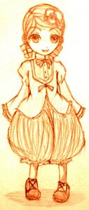 Rating: Safe Score: 0 Tags: 1girl auto_tagged dress flower full_body hair_ornament image kanaria long_sleeves looking_at_viewer monochrome shoes smile solo standing twintails User: admin