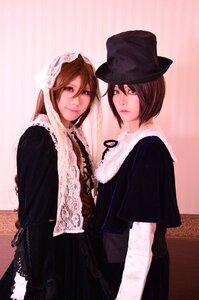 Rating: Safe Score: 0 Tags: 2girls 91076 brown_hair dress hat lace looking_at_viewer multiple_cosplay multiple_girls short_hair siblings sisters smile souseiseki suiseiseki tagme twins User: admin