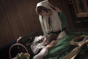 Rating: Safe Score: 0 Tags: 2girls brown_hair closed_eyes couch dress green_dress multiple_girls short_hair sleeping solo suiseiseki tail User: admin