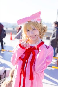 Rating: Safe Score: 0 Tags: 1girl 3d blonde_hair blue_eyes blurry blurry_background blurry_foreground depth_of_field dress frills grin hat hinaichigo looking_at_viewer photo ribbon short_hair smile solo teeth User: admin