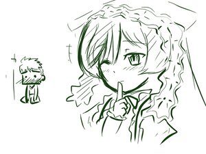 Rating: Safe Score: 0 Tags: auto_tagged blush chibi finger_to_mouth image looking_at_viewer monochrome solo suiseiseki wakasagihime User: admin