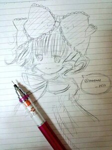 Rating: Safe Score: 0 Tags: 1girl blush bow hair_bow hakurei_reimu hinaichigo image monochrome sketch smile solo traditional_media umbrella User: admin