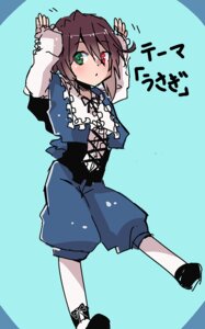 Rating: Safe Score: 0 Tags: 1girl :o blush brown_hair corset cross-laced_clothes frills green_eyes heterochromia image lolita_fashion long_sleeves looking_at_viewer red_eyes short_hair simple_background solo souseiseki suiseiseki white_legwear User: admin