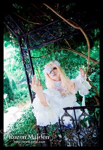 Rating: Safe Score: 0 Tags: 1girl blonde_hair dress flower kirakishou leaf letterboxed long_hair plant solo veil vines white_dress User: admin