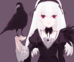Rating: Safe Score: 0 Tags: 1girl albino bangs bird bird_on_hand black_dress black_ribbon black_wings choker closed_mouth crow detached_collar dress expressionless frills gothic gothic_lolita hairband ica image juliet_sleeves lolita_fashion long_hair long_sleeves looking_at_viewer lowres pink_eyes puffy_sleeves red_eyes ribbon rozen_maiden silver_hair simple_background solo suigintou upper_body white_hair wings User: admin
