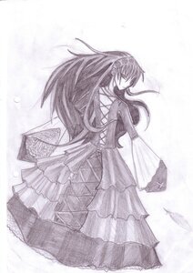 Rating: Safe Score: 0 Tags: 1girl akemi_homura closed_eyes dress feathers floating_hair greyscale hairband image kaname_madoka long_hair magical_girl monochrome simple_background solo suigintou witch_(madoka_magica) User: admin
